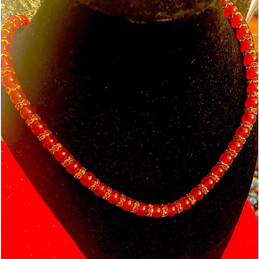 Genuine Beauty Red Ruby Gemstone Necklace. Matching Earrings to Come! Set!! - Picture 1 of 4